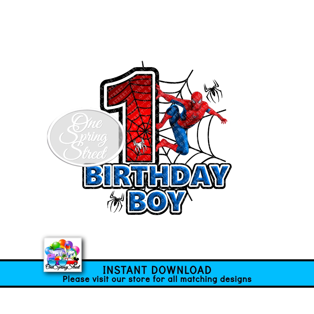 SPIDERMAN 1ST Birthday Boy AGE 1