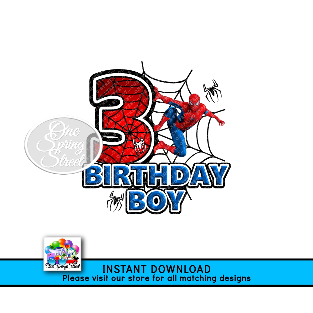 SPIDERMAN 3RD Birthday Boy AGE 3