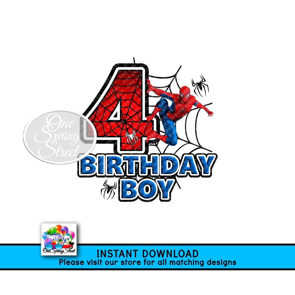 SPIDERMAN 4TH Birthday Boy AGE 4
