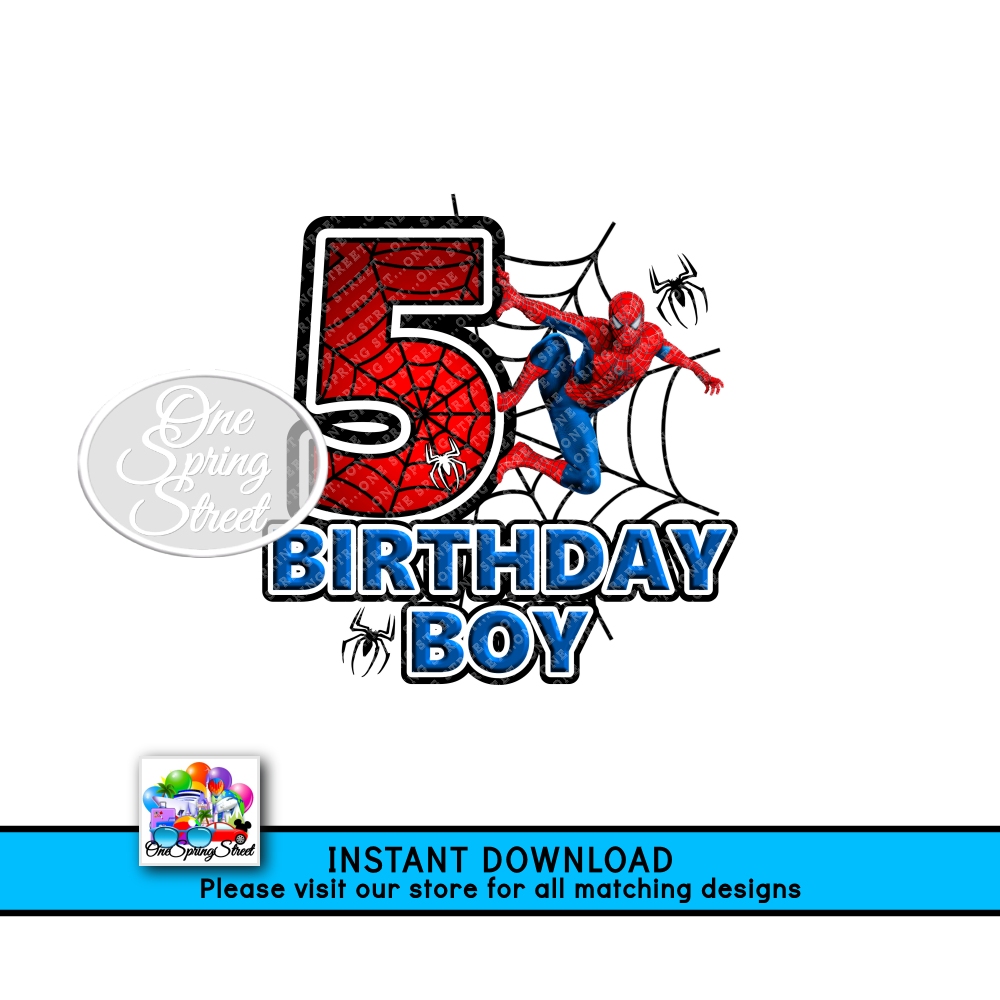 SPIDERMAN 5TH Birthday Boy AGE 5