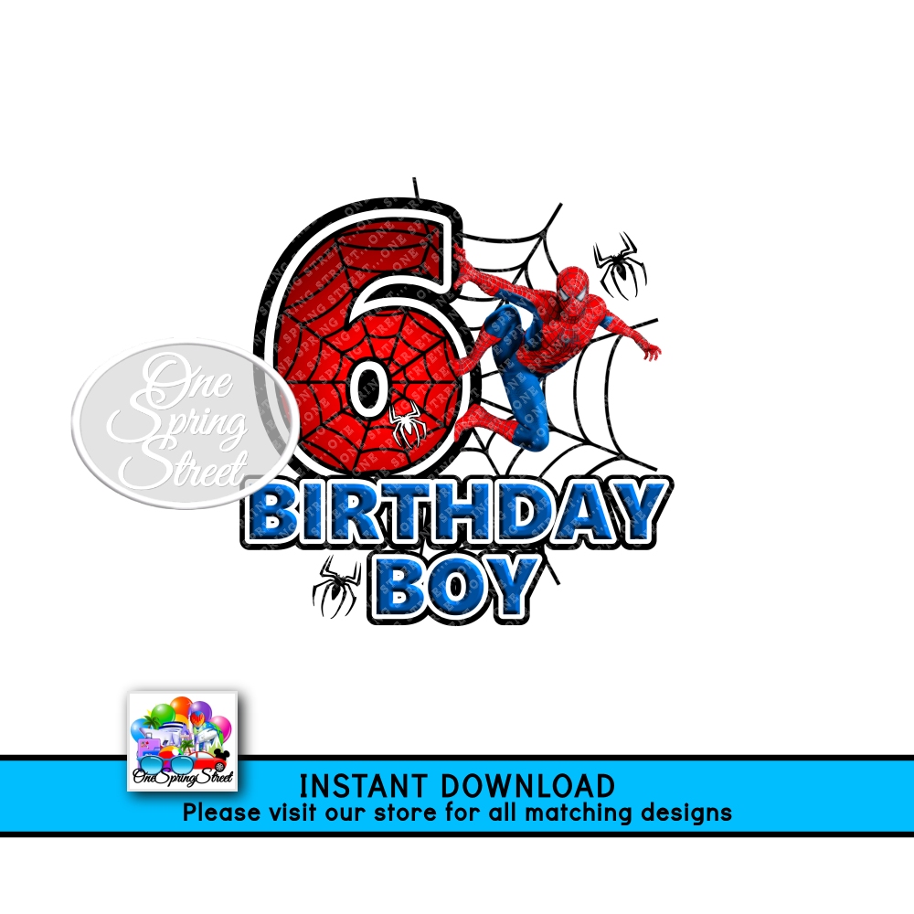 SPIDERMAN 6TH Birthday Boy AGE 6