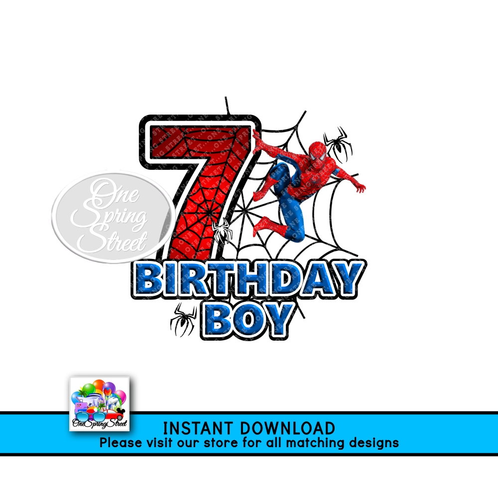 SPIDERMAN 7TH Birthday Boy AGE 7