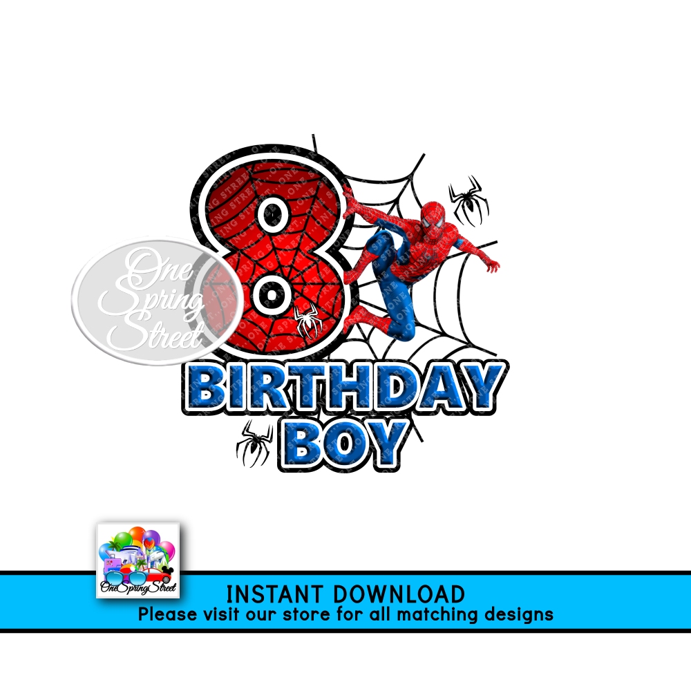 SPIDERMAN 8TH Birthday Boy AGE 8