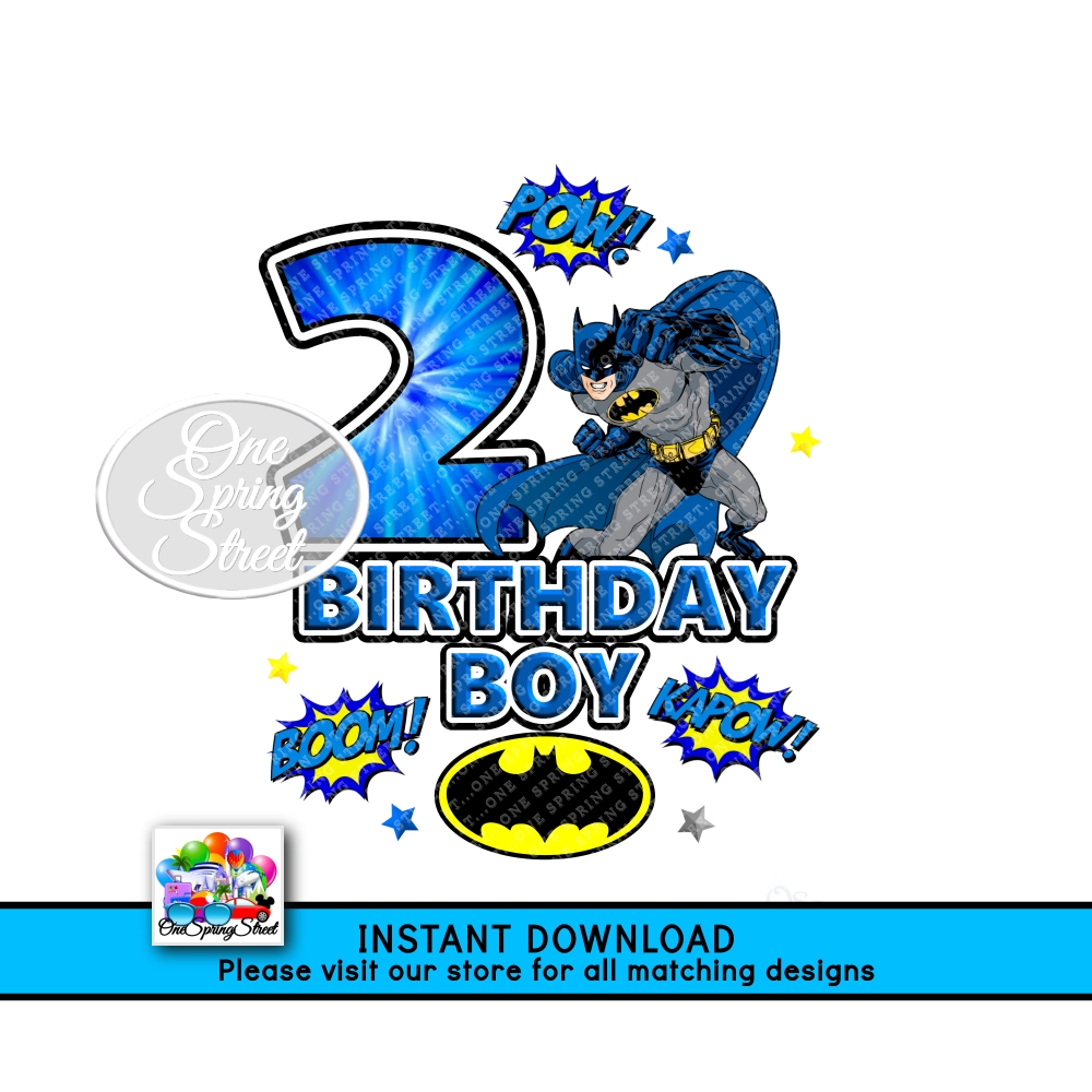 BATMAN 2ND Birthday Boy AGE 2