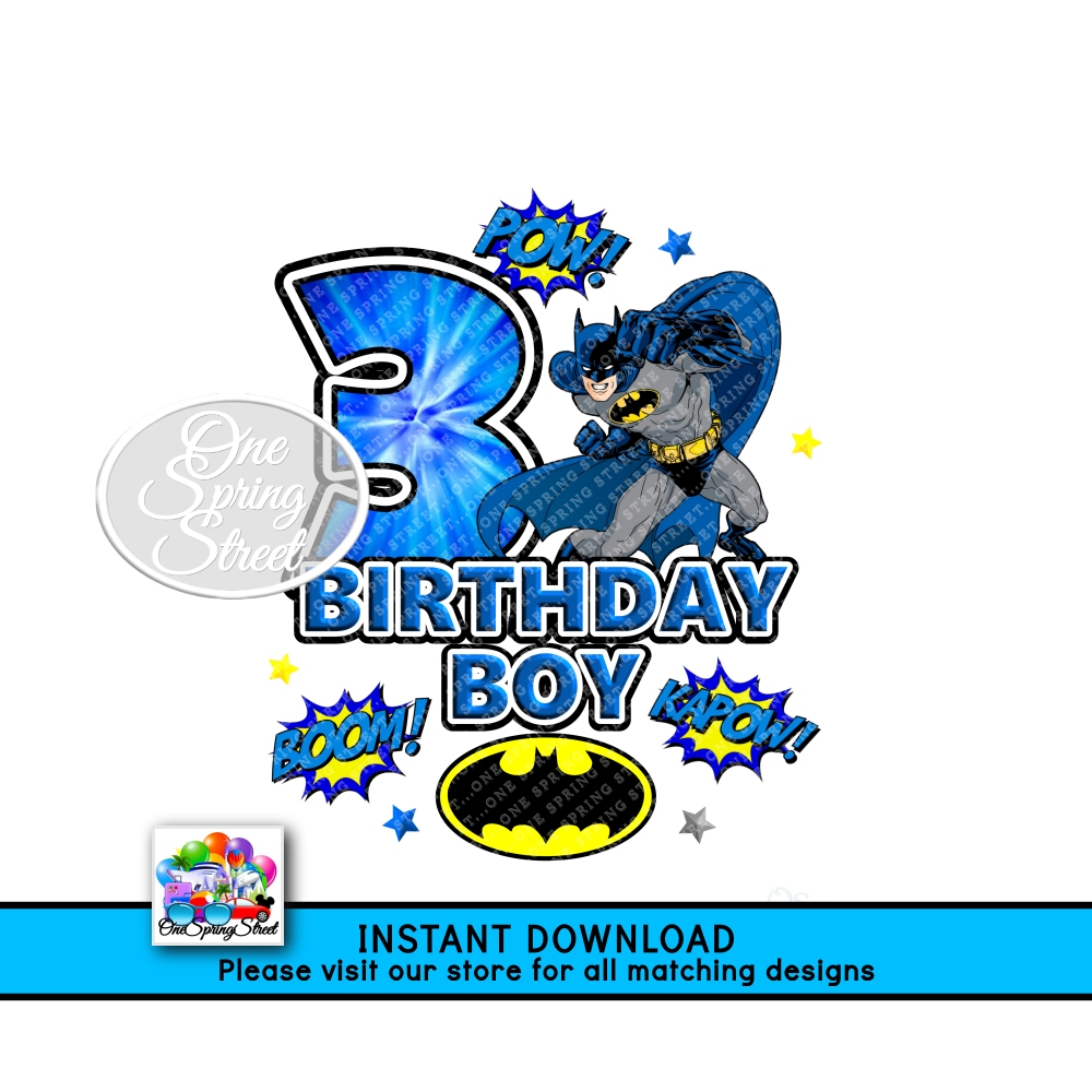 BATMAN 3RD Birthday Boy AGE 3