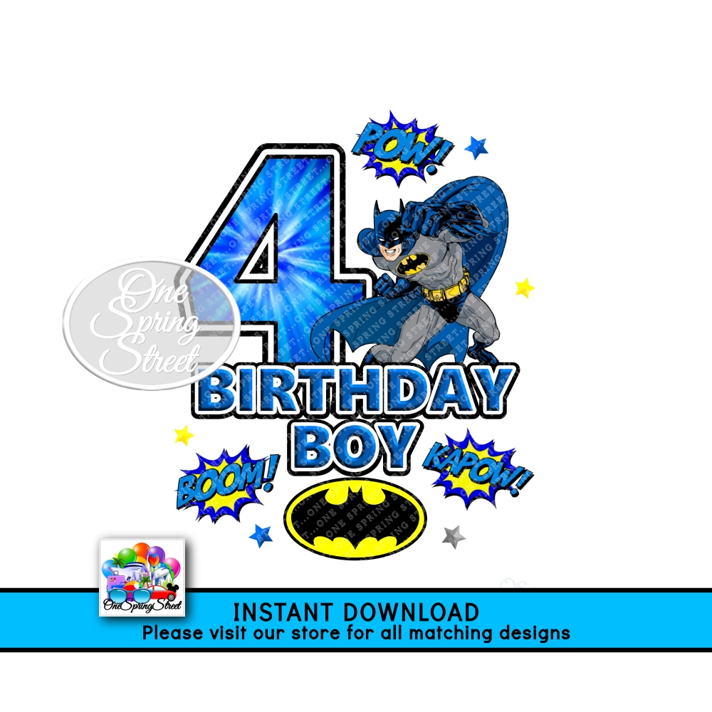 BATMAN 4TH Birthday Boy AGE 4