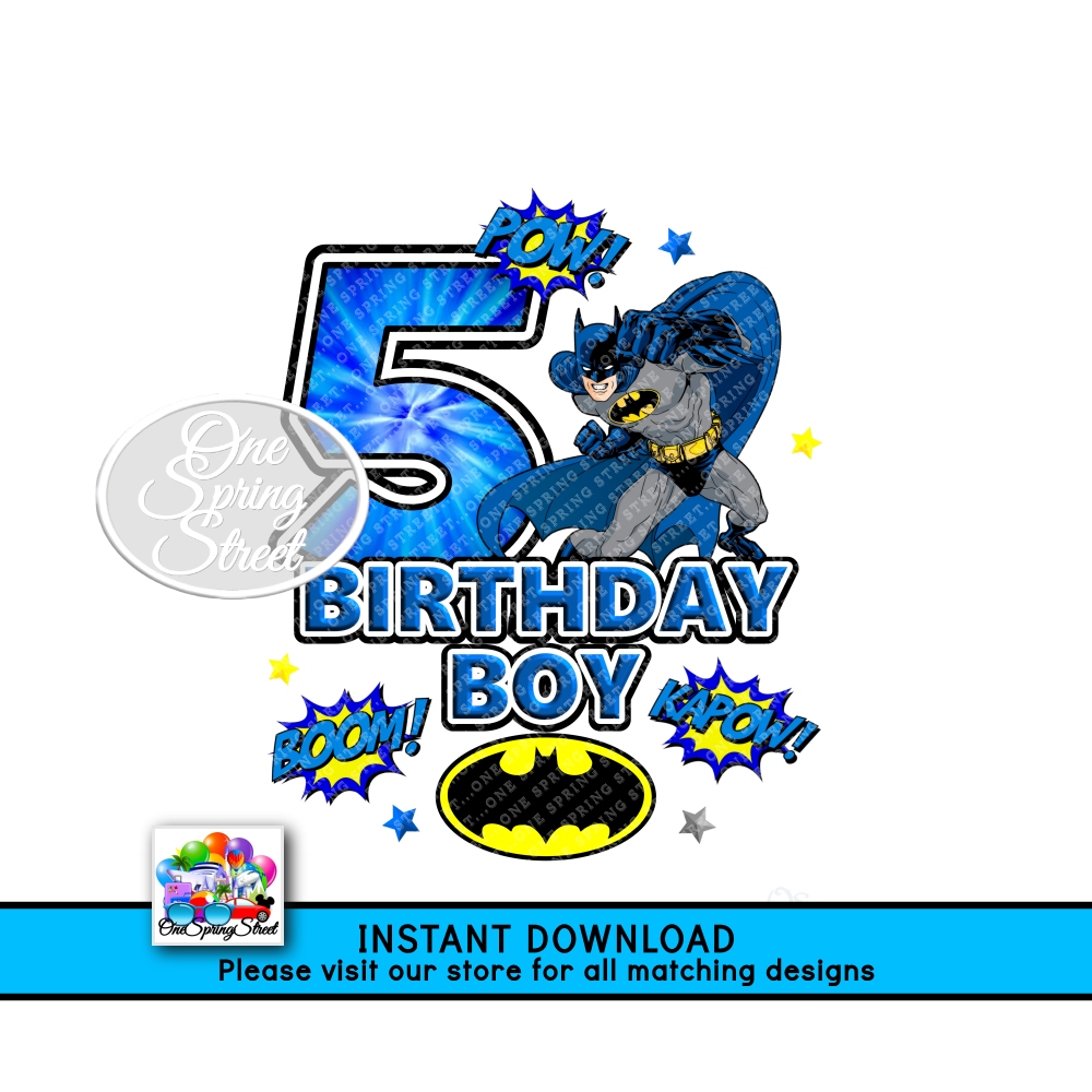 BATMAN 5TH Birthday Boy AGE 5