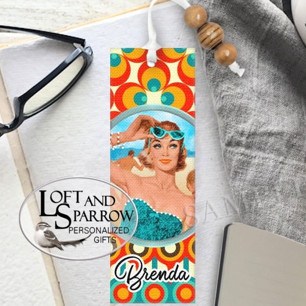 Bookmark Personalized Name Retro Chick BKMK-RTRCK-A