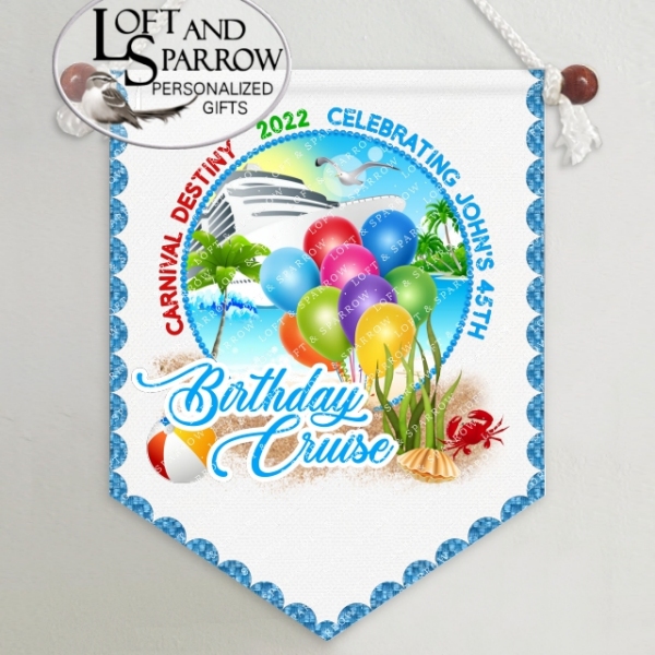 Cruise Cabin Door Decorations Ship Banner Sign Birthday A