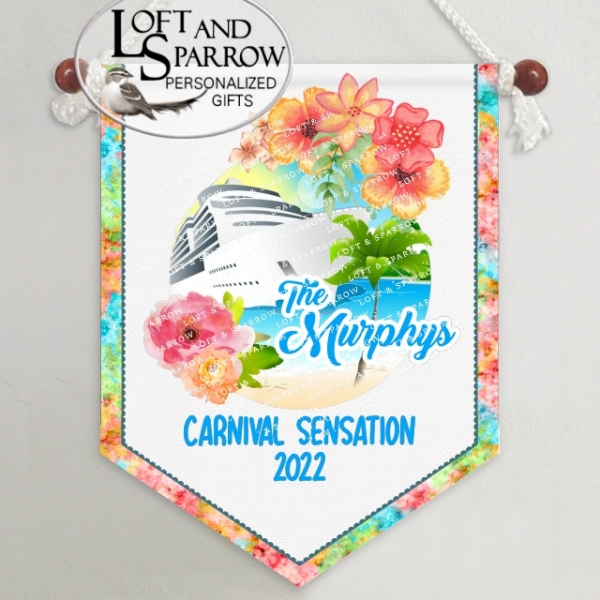 Cruise Cabin Door Decorations Ship Banner Sign Tropical Flowers Floral
