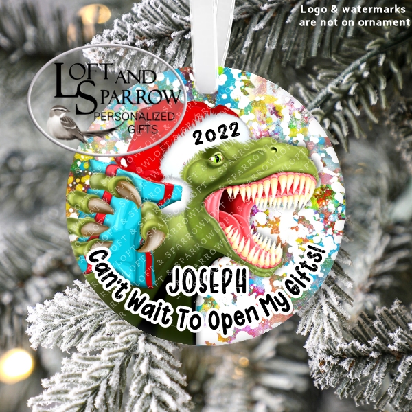 Dinosaur Fun Ornament For Kids Personalized
