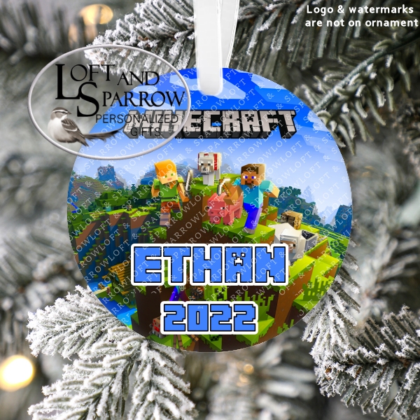 Minecraft Personalized Christmas Ornament