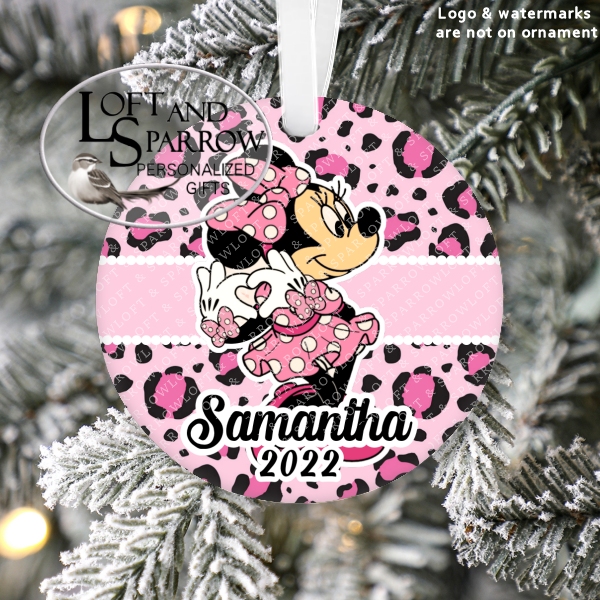 Minnie Mouse Personalized Christmas Ornament