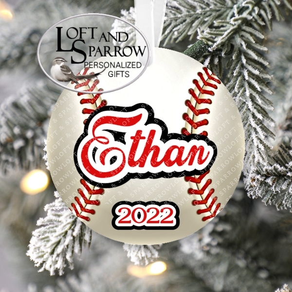 Baseball Personalized Christmas Ornament