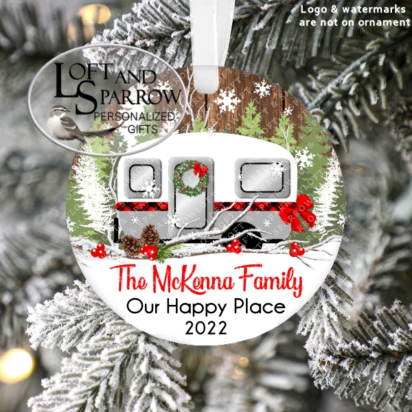 Camper Christmas Ornament Personalized