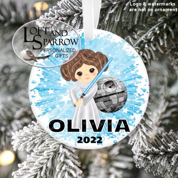 Star Wars Princess Leia Christmas Ornament Personalized