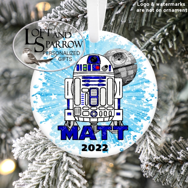 Star Wars R2D2 Christmas Ornament Personalized