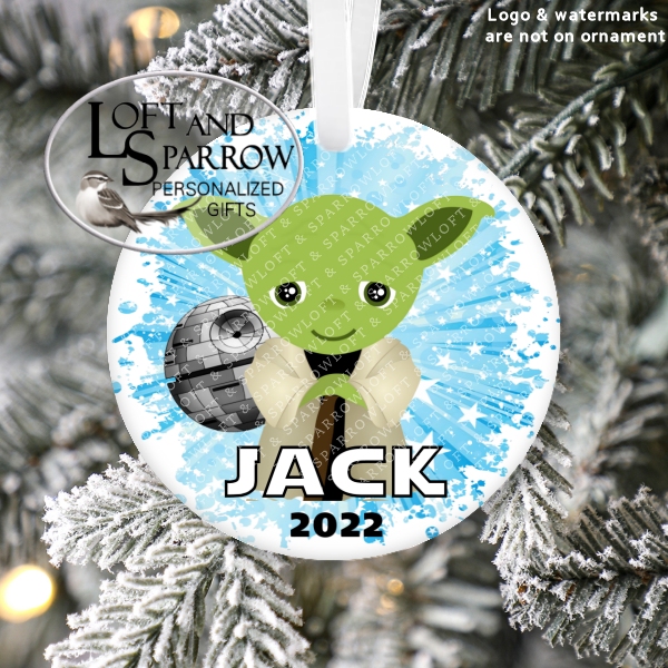 Star Wars Yoda Christmas Ornament Personalized
