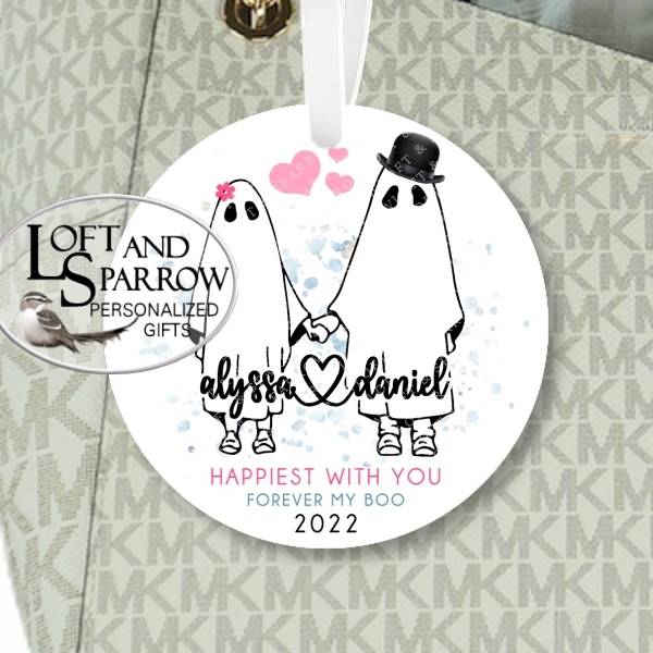 Personalized Boo Ghost Couple Ornament