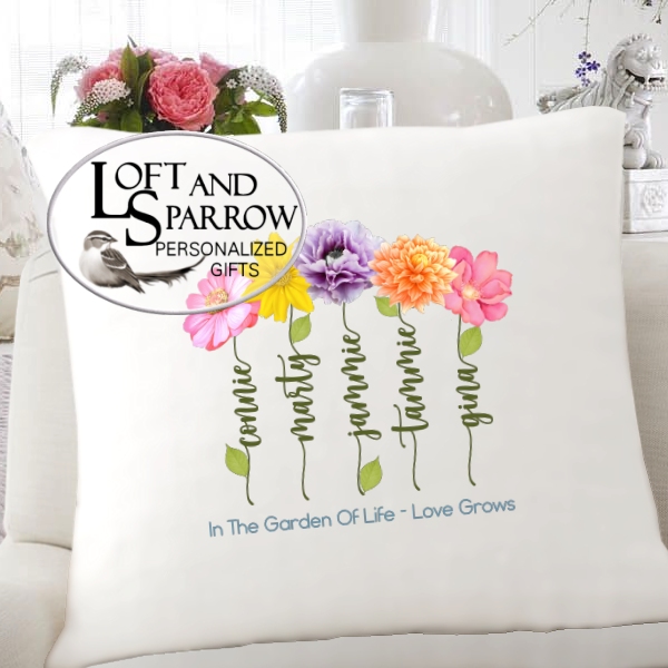 Grandmas Garden Pillow Flower Names
