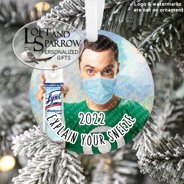Sheldon Explain Your Sneeze Christmas Ornament Big Bang Theory