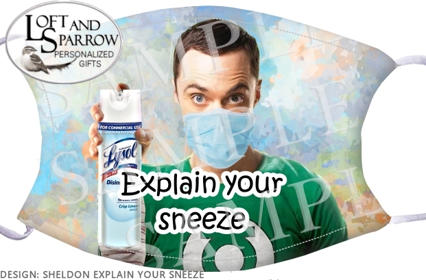 FACE MASK TBBT Sheldon Sneeze