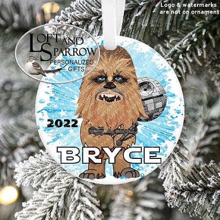 Star Wars Chewbacca Christmas Ornament Personalized-Personalized Christmas Ornament LoftAndSparrow Etsy Shop Loft And Sparrow Chewbacca Chewy StarWars Family First Christmas Gift Keepsake Ornament For Kids Grandchildren Custom Stocking Stuffer New Home New Baby Couple Last Minute Gift Office Gift Grab Bag Ugly Sweater Gift Exchange Loft Watercolor Home Portrait Ornament