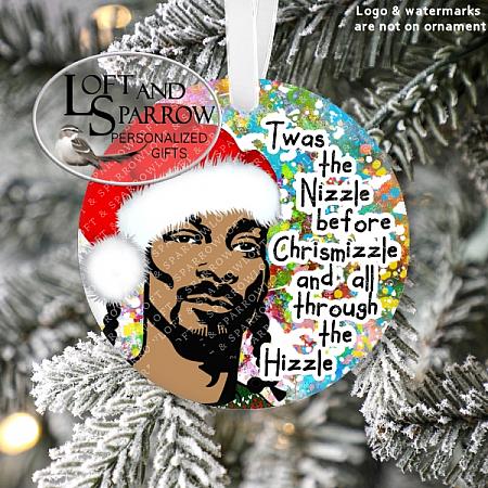 Snoop Dog Christmas Ornament-Snoop Dog Christmas Ornament twas the nizzle before christmizzle LoftAndSparrow Etsy Shop Loft And Sparrow Family First Christmas Gift Keepsake Ornament For Kids Grandchildren Custom Stocking Stuffer New Home New Baby Couple Last Minute Gift Office Gift Grab Bag Ugly Sweater Gift Exchange Loft Watercolor Home Portrait Ornament Wedding Honeymoon Birthday Gift