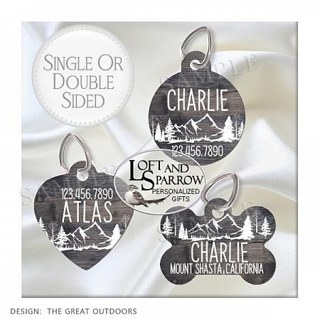 DOG ID Tags The Great Outdoors-Hiking dog collar, Camping dog ID tag, Ranch, dog collar, Farm, dog scarf, cat bandana, pet scarf, pet store, pet collars, dog harness, pet supplies, dog boutique, dog fashion, juicy couture dog, luxury dog clothes, designer dog clothes dog chewy dog amazon

